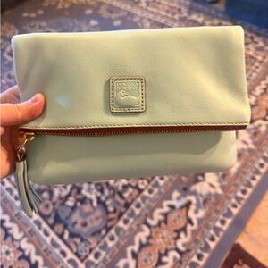 Pale blue Florentine Foldover Zip Crossbody